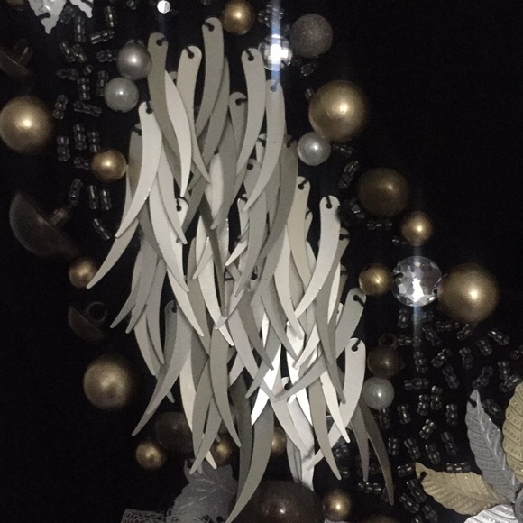 Stunning black low cut shirt with charms - Picture 6 of 7